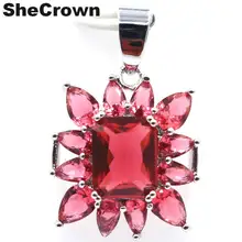 30x20 мм Необычные Розовые Малиновые родолит гранат шекрон подарок для девочек серебряный кулон