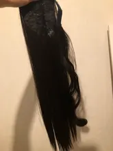 Coleta larga y recta para envolver alrededor de coleta, extensiones de cabello, peluca Natural, sombreros, cabello sintético, marrón, gris, 613