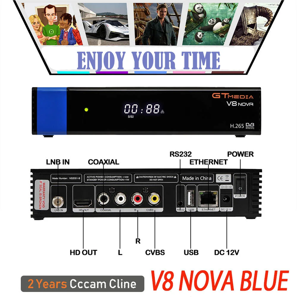 V8 Blue Супер Спутниковый ресивер Gtmedia V9 с 2 летним Европейским Cline Freesat V9, встроенный wifi, такой же, как Gtmedia V8 Nova - Цвет: V8 Blue