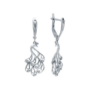 

Silver earrings with cubic zirconia sunlight sample 925