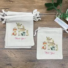 Изготовленный На Заказ 10 шт. лесные животные на день рождения любимые Пакеты Подарочная Упаковка конфет сумки лес подарок на вечеринку в честь рождения ребенка сумки лесные животные