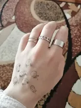 Conjunto de anillos circulares de Metal para mujer, Hiphop/Rock, accesorios de dedo abiertos, anillo de cola de Color plateado, regalo de joyería