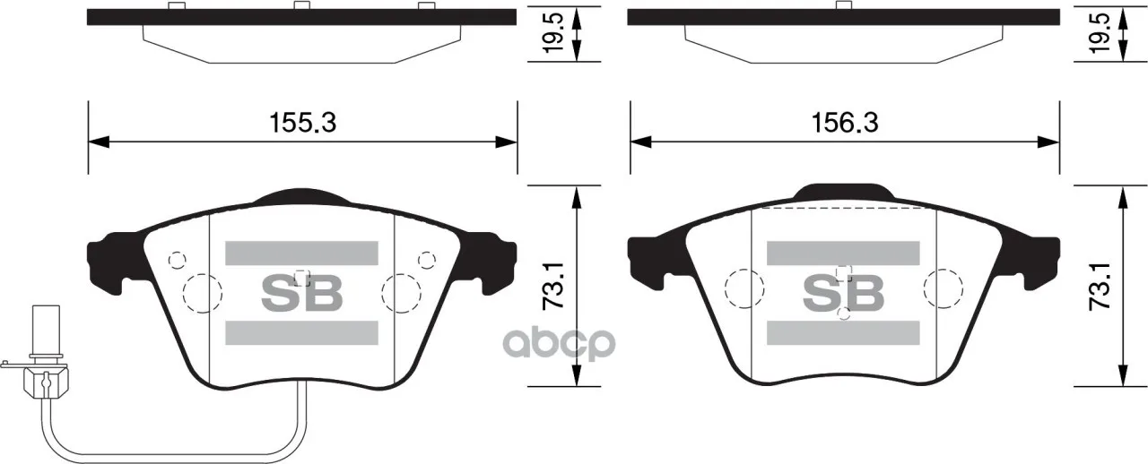 Колодки Тормозные Audi A6/Allroad 04с Датчиком Передние Sangsin Brake Sp2112f Sangsin brake арт. SP2112F