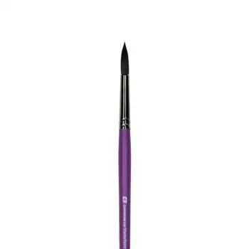 

Synthetic round brush, for watercolor and acrylic, long handle, No. 6