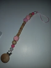 Pacifier-Clip Teething-Chain Dummy Handmade Baby Wooden Personalized Name Silicone Safe