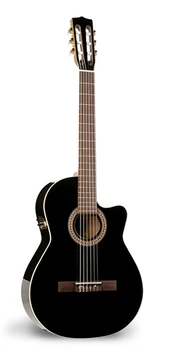 

041701 hybrid CW black Crescent electro acoustic classical guitar