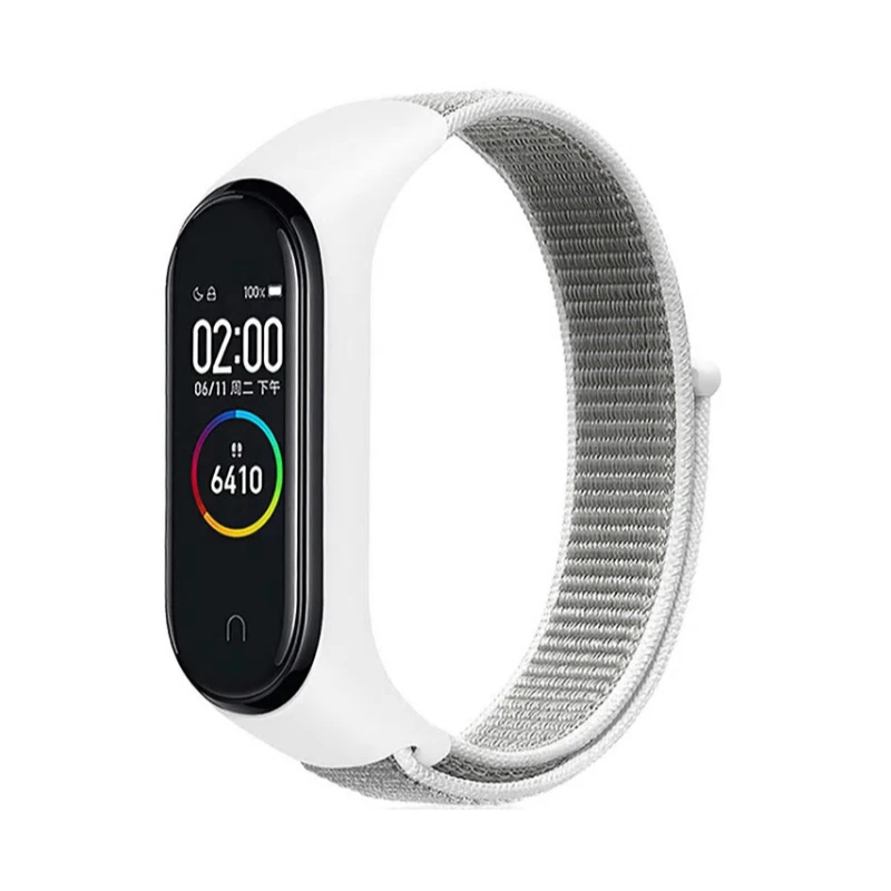 Нейлоновый ремешок для фитнес браслета Xiaomi Mi Band 3 4 (Белый)|Ремешки часов| |
