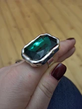 Anslow-anillos de compromiso de boda para mujer, accesorio Vintage de Cristal grande, tamaño ajustable, regalo para el día de la madre, joyería, LOW0051AR