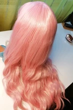 ALAN EATON-Pelucas sintéticas para mujer, cabelleras de contextura ondulada, largas, de color negra y rosada, con degradado, de pelo natural de fibra de alta temperatura