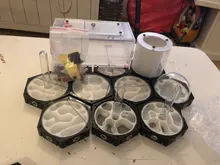 Estación espacial de granja de hormigas con impresión 3D, Torre hidratante, expansión ilimitada, nido de hormiga, taller, diseño de nido de abeja