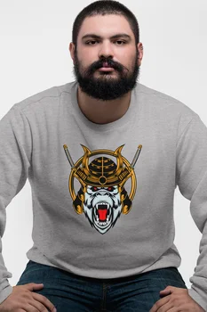

Angemiel Wear Samurai Monkey Gray Men 'S Sweatshirt