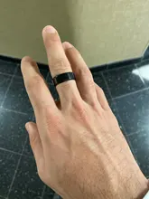 Anillo de titanio inoxidable para hombre y mujer, 8mm de ancho, negro, alta calidad, joyería de boda