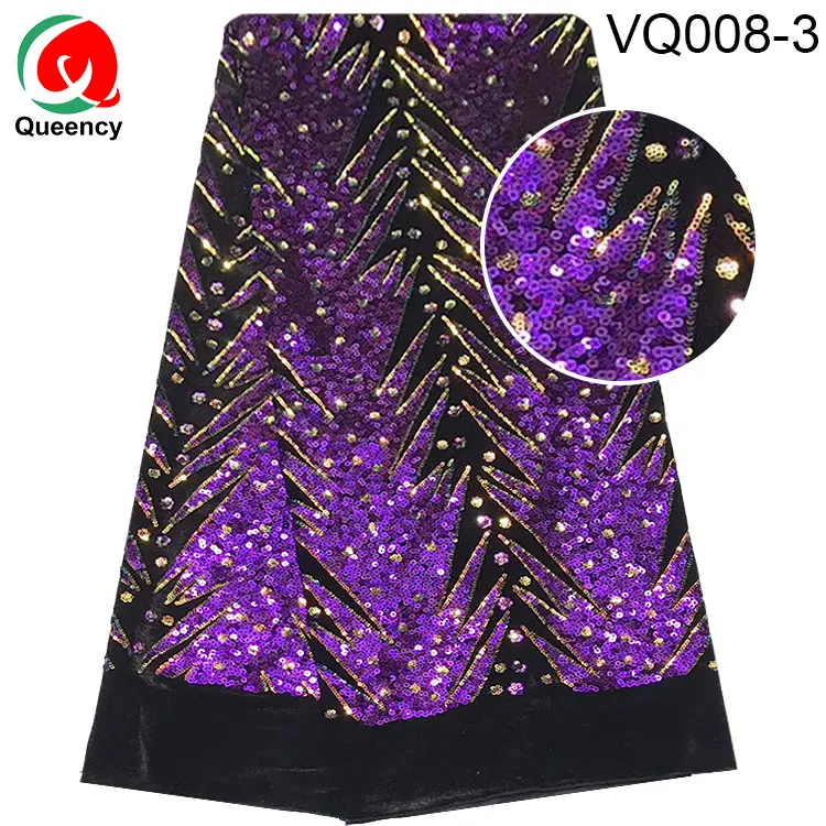 VQ008 DHL-рождественское кружево, расшитое блестками, бархатная кружевная ткань, новейший стиль, нигерийское женское платье для вечеринки, материал, африканская одежда для особых случаев, 5 лет - Цвет: VQ008-3