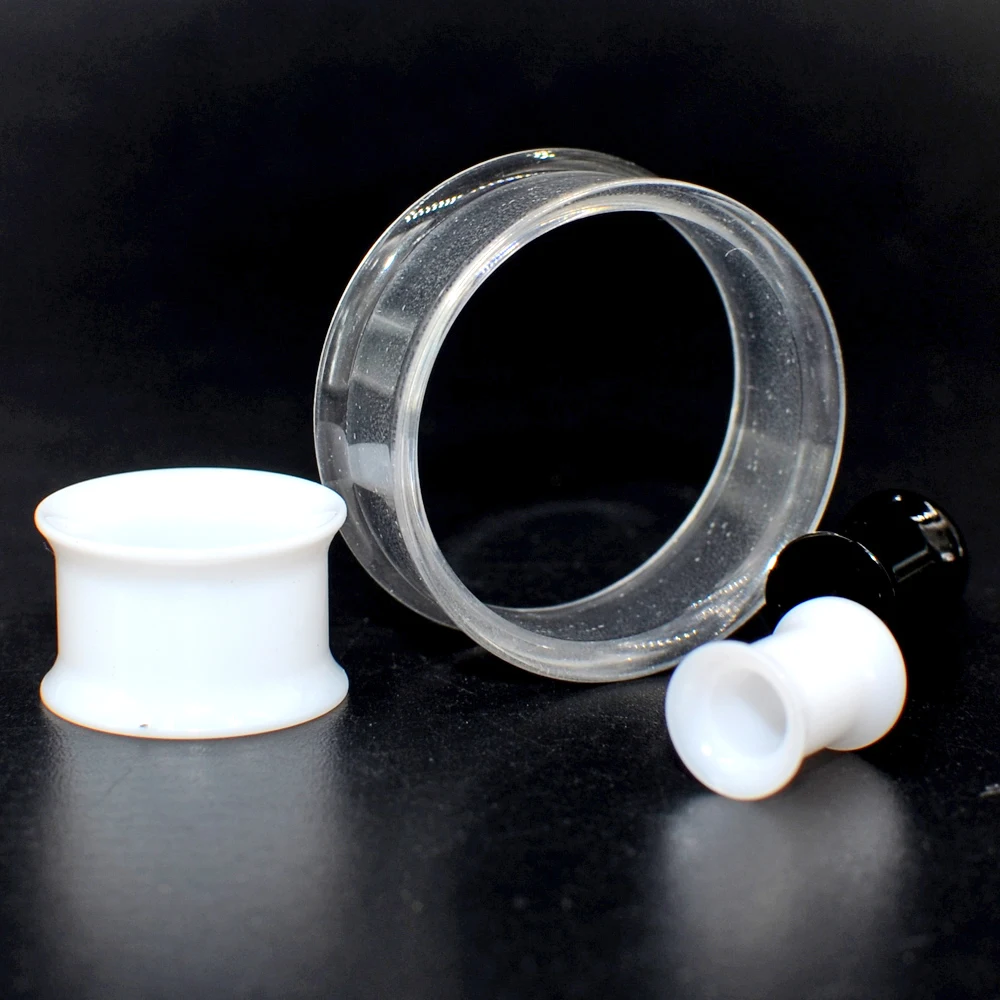 Details about   PAIR-Marble Pink UV Acrylic Double Flare Ear Tunnels 06mm/2 Gauge Body Jewelry 