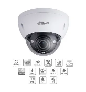 

Surveillance camera Dome IP H265 4M DN SMART WDR IR50m 2.7-12VFM IK10 IP67 PoE dahua