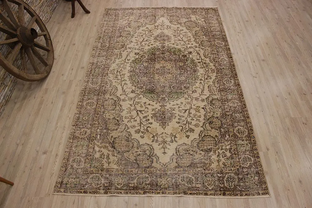 Натуральный винтажный ковер, ручной турецкий Цветочный Коврик, анатолический стиль килим старый килим