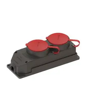 

PnpnElectrıc Nead Black/Red Rubber Plastic 2pcs 3 P25A Group Socket Portable Usage 380VAC IP44 Easy Installation Impact resistant