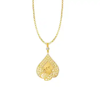 

52cm Chain Tuğralı Gold Frame Necklace 03-310-T08376