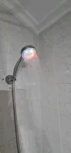 Cabezal de ducha LED que cambia de 7 colores, boquilla de ahorro de agua de lluvia redonda automática, RC-9816, accesorio de baño