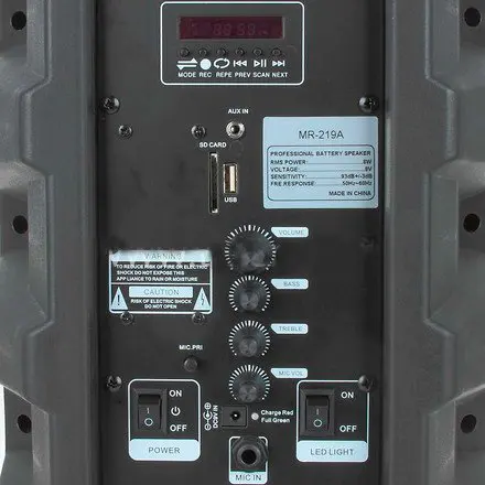 Speaker system OM&S MR-219A speaker " including a bluetooth headset and a USB flash drive combo speaker amplifier