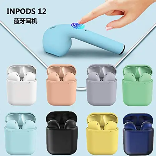 Auriculares inalámbricos bluetooth inPods 12 с помощью губки Макарон 5,0 cajita bateria внешний аккумулятор на Airpods стерео cascos грех кабель сайт peques