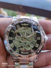 Winner-Reloj de pulsera para hombre, transparente, brillante, movimiento de engranaje, masculino