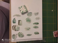 45 unids/pack verde menta cuarderno de recortes con pegatinas decorativas palo etiqueta diario pegatinas papelería pegatinas para álbum