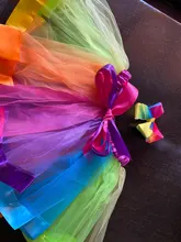 Falda para niña de tutú, ropa de 12 a 8 años, minifalda de tul colorida para niña, para fiesta, baile, arcoíris, ropa para niño 2020