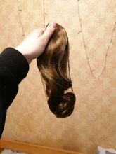 Extensiones de Cabello para mujer, coletas con ondas, 14 pulgadas, pelo sintético Rubio, extensión Natural