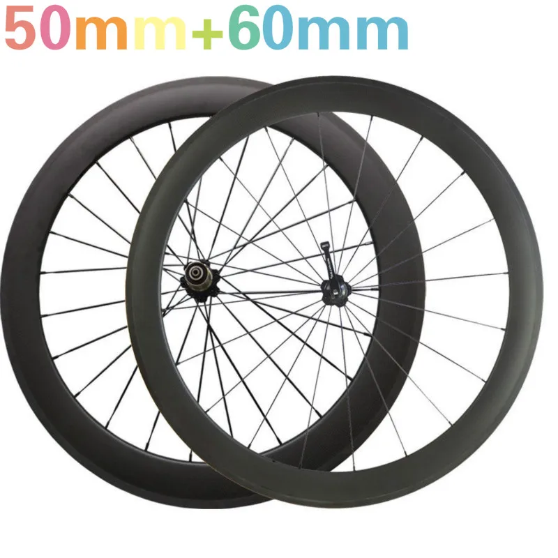 Top 38+50 45+50 50+60 700C Rim Combination Wheels-Clincher Road-Bike-Carbon Bicycle 700C UD 3K 12K 23-25mm-Width U Shaped Rims 1