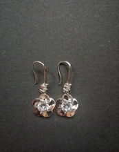 NEHZY-pendientes de plata de ley 925 para mujer, joyería de moda, circonio de cristal blanco rosa y azul, aretes largos con borla y gancho de flor