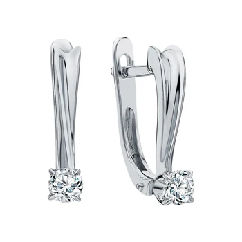 

Gold earrings "diamonds of Yakutia" sunlight sample 585
