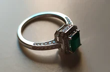 Realytrust-anillo de compromiso de Plata de Ley 925 con diamantes de Esmeralda, joyería de compromiso, para mujeres