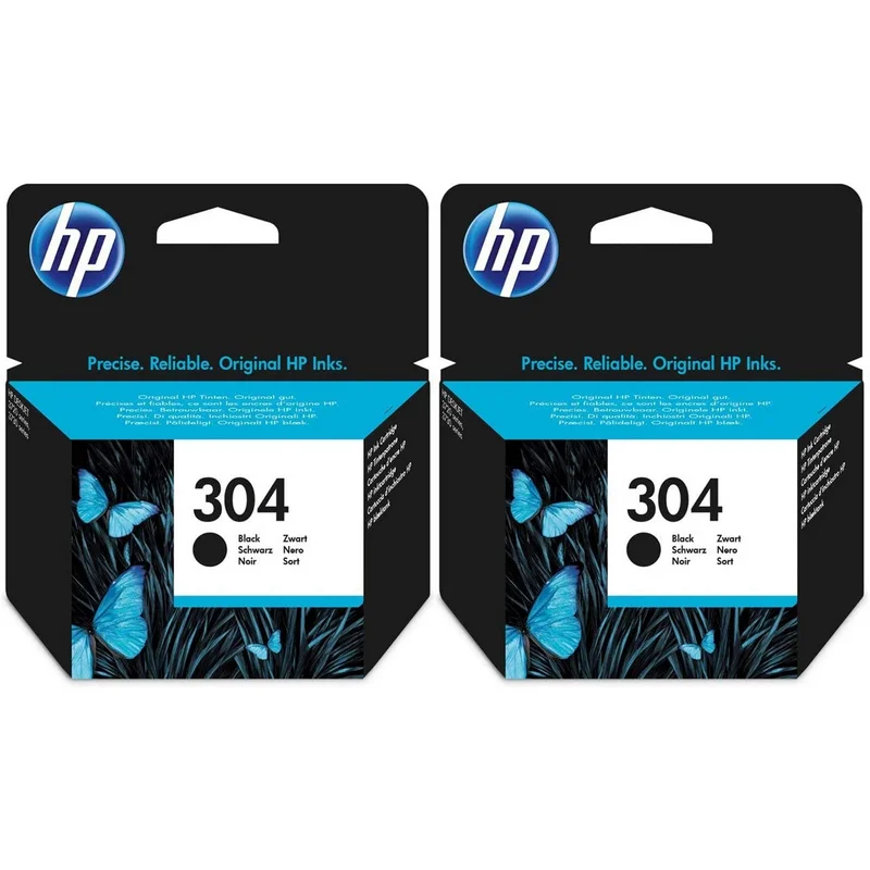 Cartuccia Hp 304 Confezione Da 2 Cartucce Di Inchiostro Nero Originale Per Serie Hp Deskjet, 2620, Envy 5030 E 5032