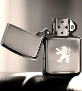 

Personalized Peugeot Gasolin Silver Gray Metal Lighter