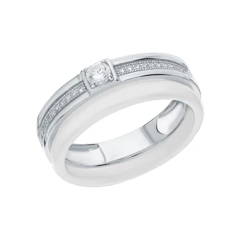 

Silver ring with ceramics and cubic zirconium sunlight