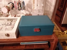 Caja de almacenamiento de joyas de cuero PU, embalaje multifunción portátil de estilo europeo con cajón, regalo de invierno