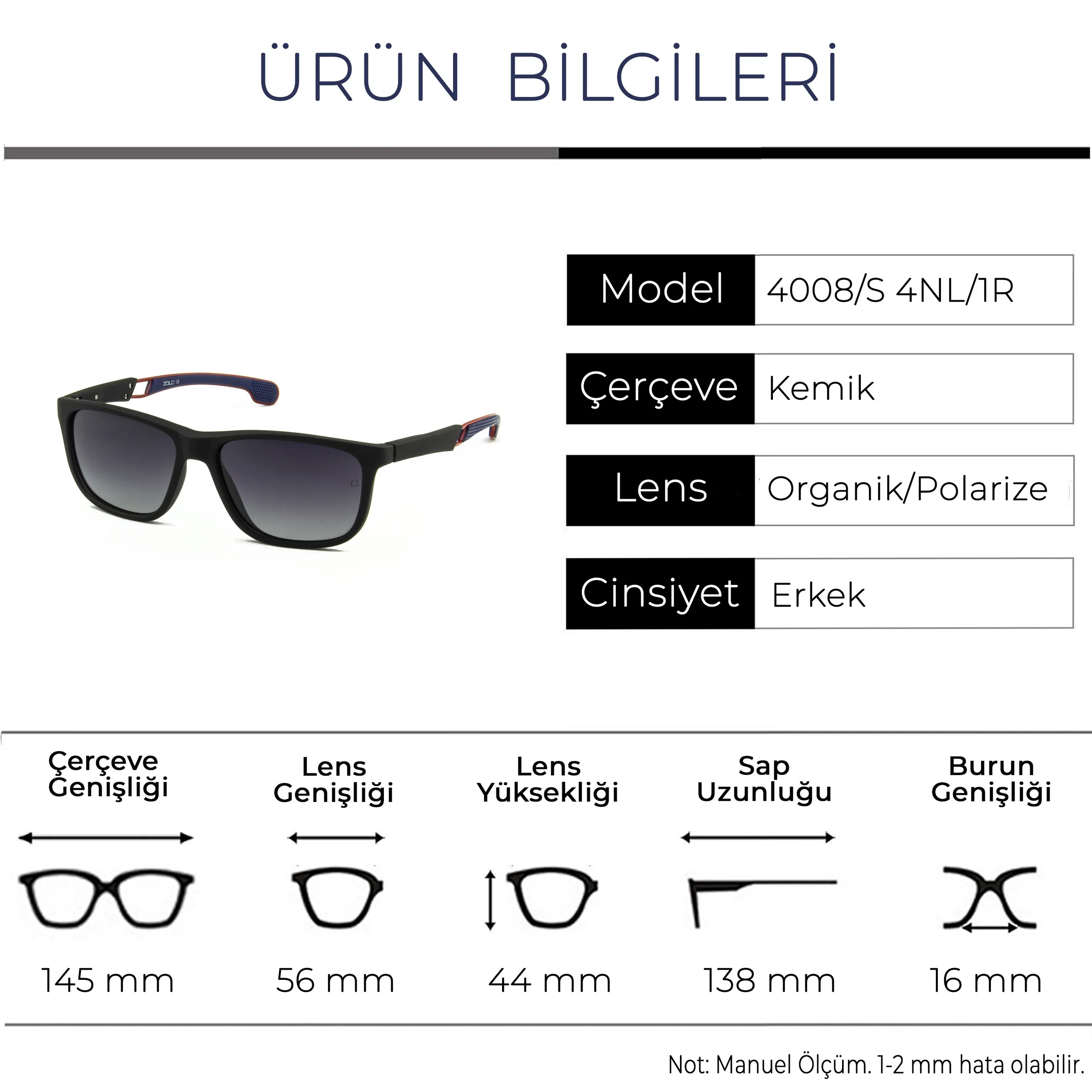 Zolo eyewear 4008/s 4nl/is красный стебель поляризованные солнцезащитные очки
