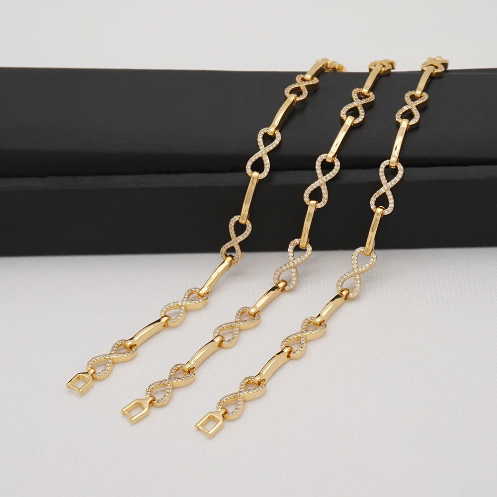 Золотой Хрустальный браслет в форме клевера с четырьмя сердечками и бусинами из муранского стекла, очаровательный браслет, браслет для женщин, циркониевые камни