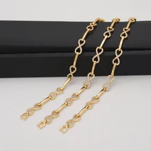 Золотой Хрустальный браслет в форме клевера с четырьмя сердечками и бусинами из муранского стекла, очаровательный браслет, браслет для женщин, циркониевые камни