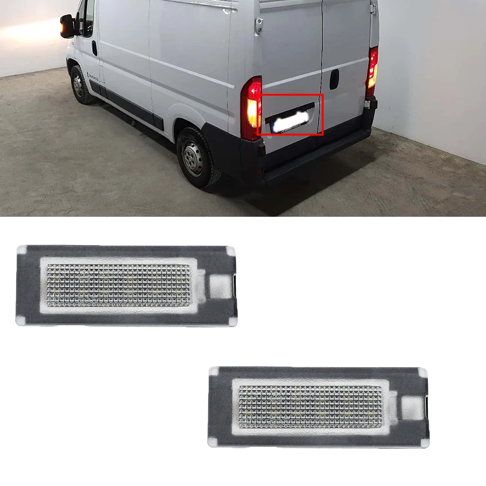 2PCS LED License Number Plate Light Lamp For Fiat Ducato Bus Kasten 2pcs-led-license-number-plate-light-lamp-for-fiat-ducato-bus-kasten