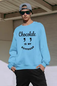 

Angemiel Wear Chocalate Is My Friend Male Blue Sweatshirt
