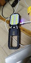 Portable LED Flashlight Power-Display Magnet-Design Camping Lantern Waterproof COB 