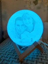 USB Rechargeable Moon-Lamp Night-Light Lunar Custom Tap/remote-Switch 3d-Printing Photo/text