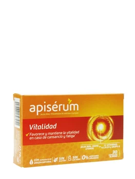 

Apiserum vitality 30 capsules favors and maintains vitality in case of tiredness and fatigue