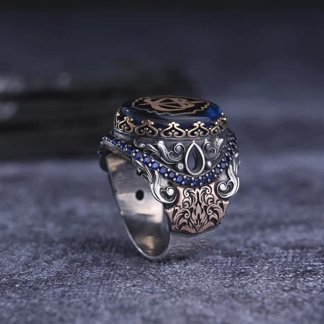 999 Pure Silver Detail Words Engraved Ring Mens Biker Rock Punk Jewelry  9Y018D | eBay