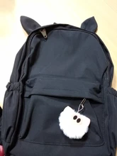 Mochila escolar de color rosa para adolescentes, mochila para niñas, bolsas de libros para mujeres, mochila escolar para estudiantes, mochila grande de nailon con Orejas de conejo bonito negro
