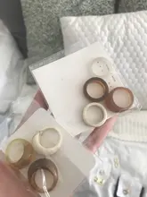 HUANZHI-Conjunto de anillos redondos de resina acrílica para mujer, colorido cuadrado geométrico, con diamantes de imitación, regalo de fiesta, 2021