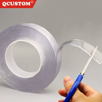 

QCUSTOM Magic Acrylic Nano Tape Reusable Double Sided Tape Traceless Strong Sticky Adhesive Gel Grip Tape Dropshipping Acrylic A