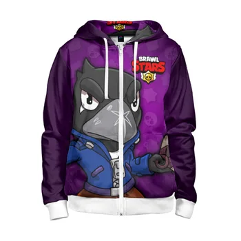 

Children's sweatshirt 3D with zipper Brawl Stars Crow